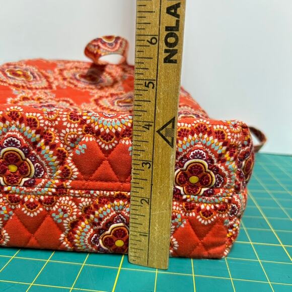 Vera Bradley Tote Bag Paprika Pattern Burnt Orange Quilted Toggle Close 13x11x4 - Picture 12 of 15